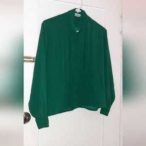 Vintage College Town Top Women's Sz 7/8  Emerald Green 100%Polyester style#1924